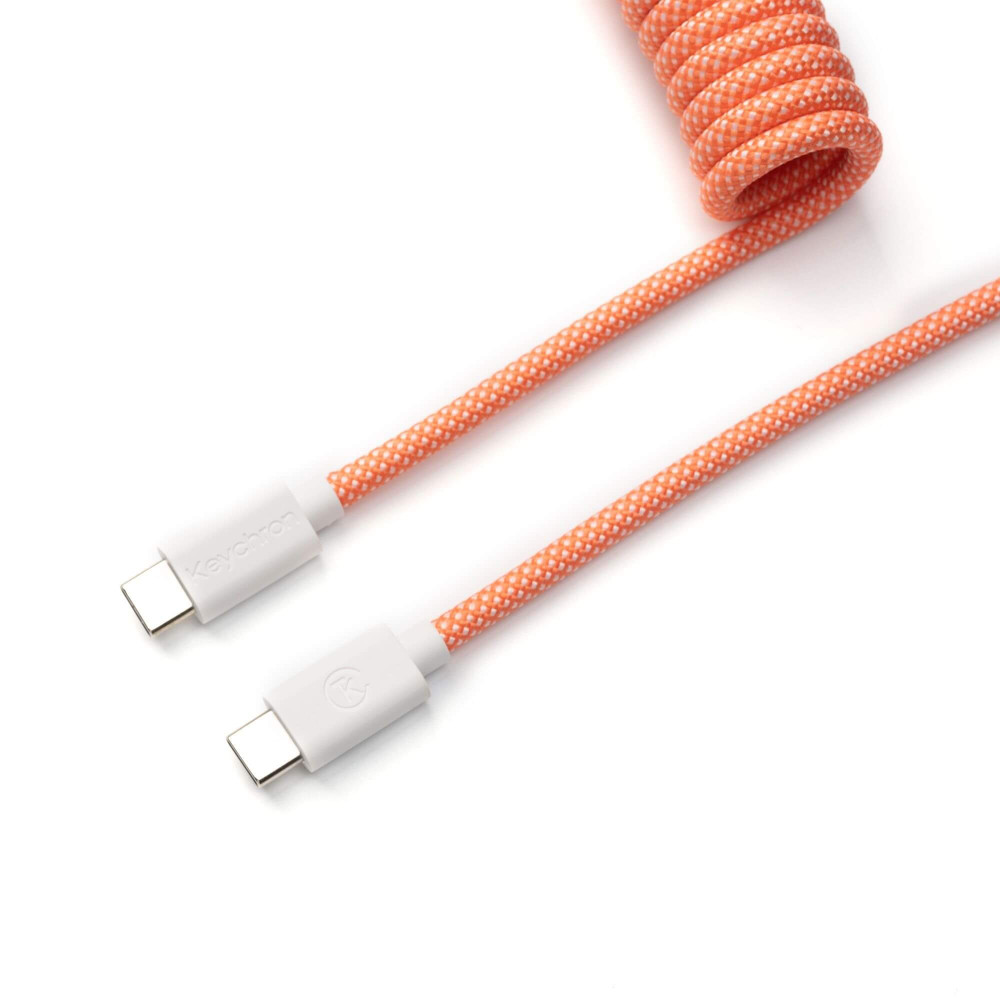 Keychron Câble Aviator enroulé 8K - Connecteur droit - Rose Orange