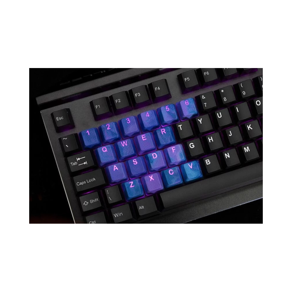 Tai-Hao 18-Key Rubber Keycap Set Neon Pink