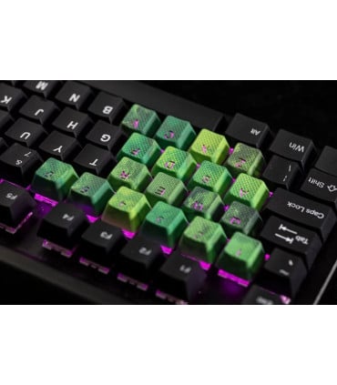 Tai-Hao 18-Key Rubber Keycap Set Neon Pink