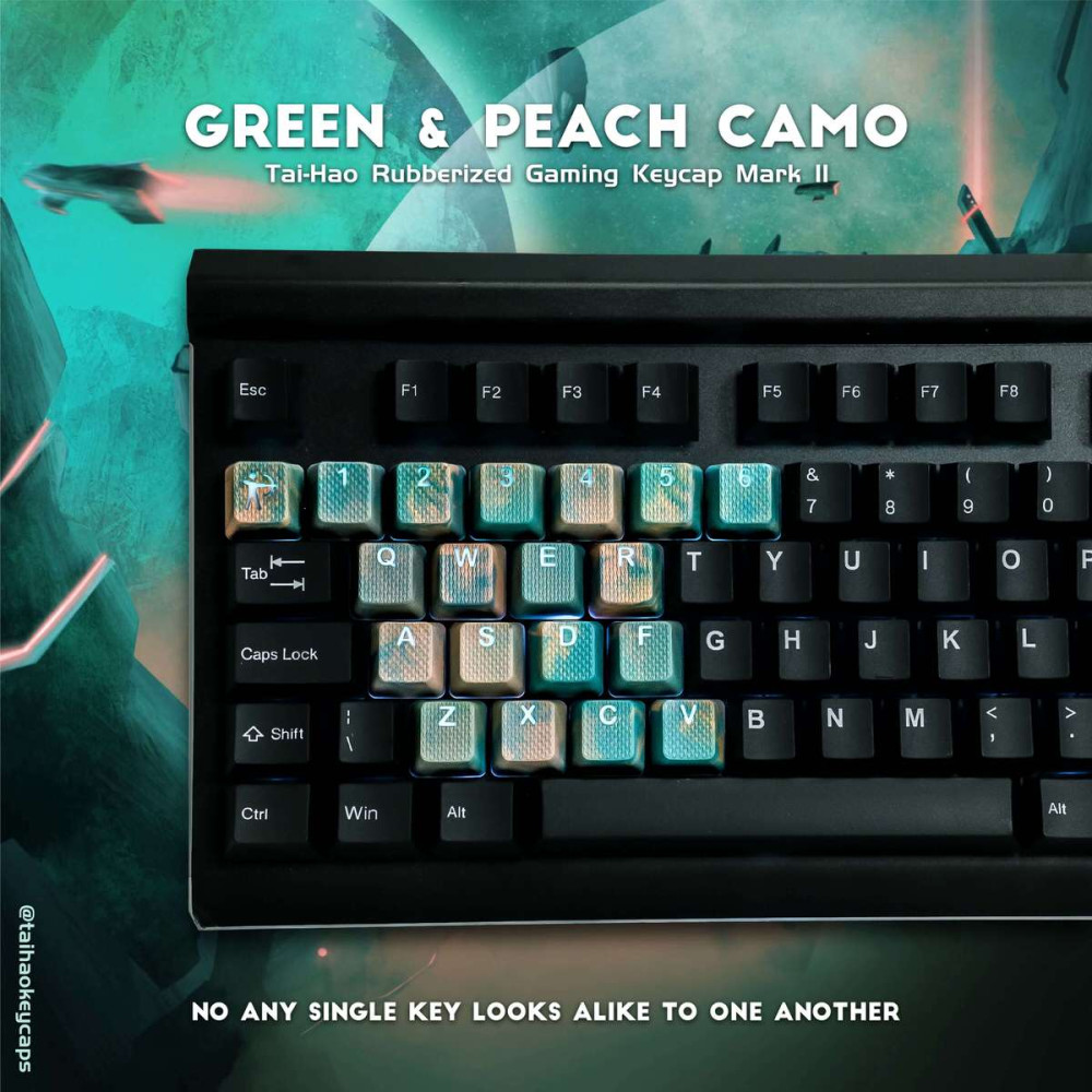 Tai-Hao 18-Key Rubber Keycap Set Neon Pink