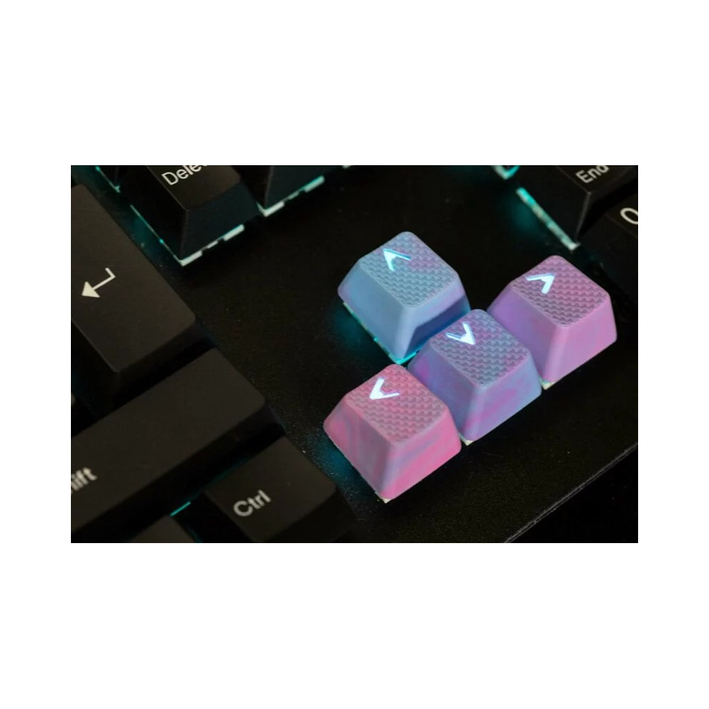 Tai-Hao Ensemble de capuchon de clé en caoutchouc 18 touches rose fluo