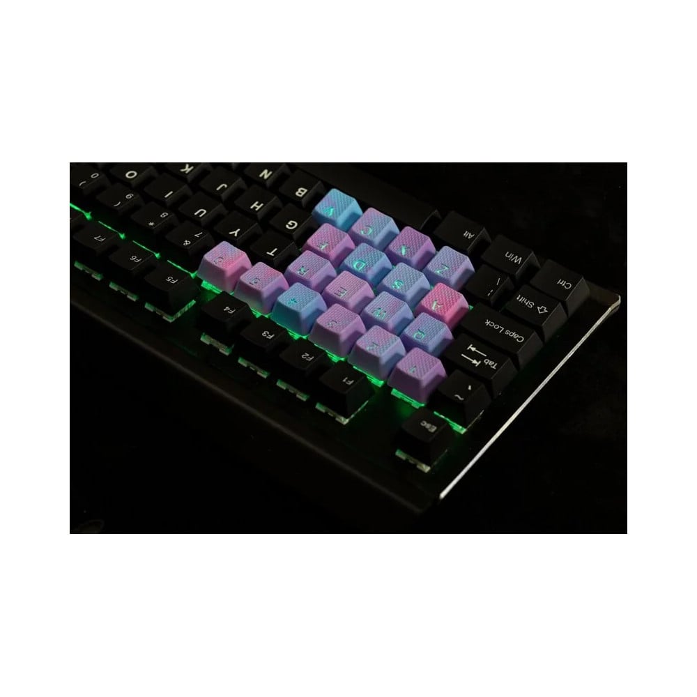 Tai-Hao 18-Key Rubber Keycap Set Neon Pink