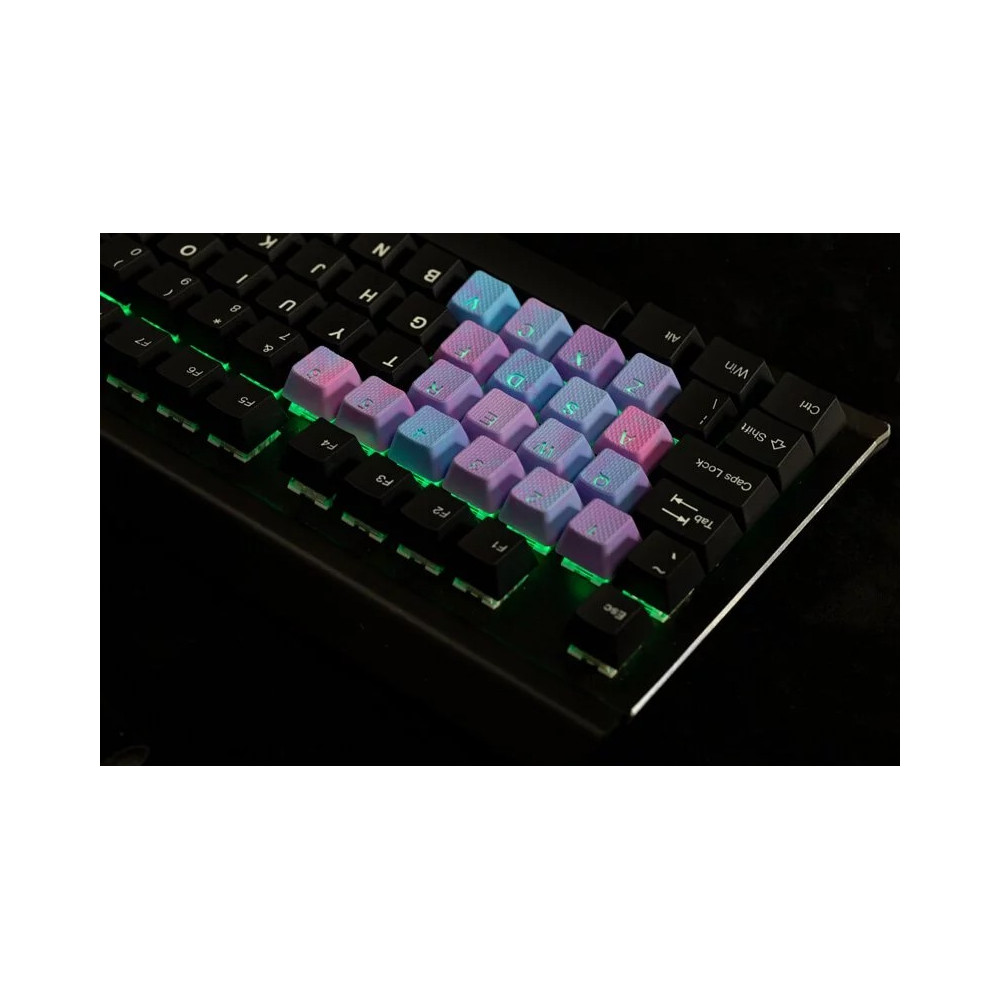 Tai-Hao Ensemble de capuchon de clé en caoutchouc 18 touches rose fluo