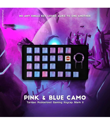 Tai-Hao Ensemble de capuchon de clé en caoutchouc 18 touches rose fluo