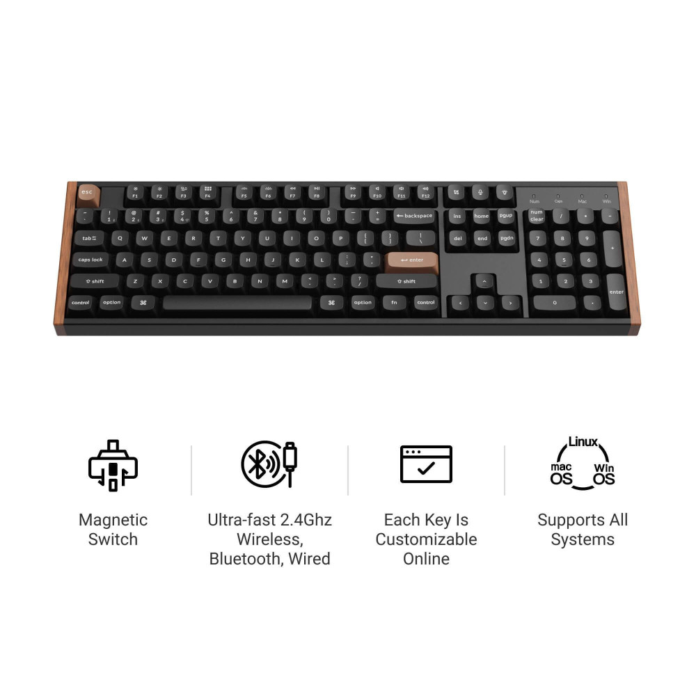 Keychron K10 HE Black Wood ISO-CH Magnetic Keyboard | studioCTRL