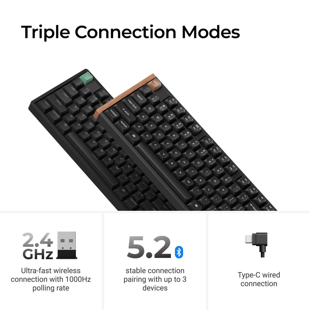 Keychron K10 HE Clavier magnétique ISO-CH en bois noir | studioCTRL