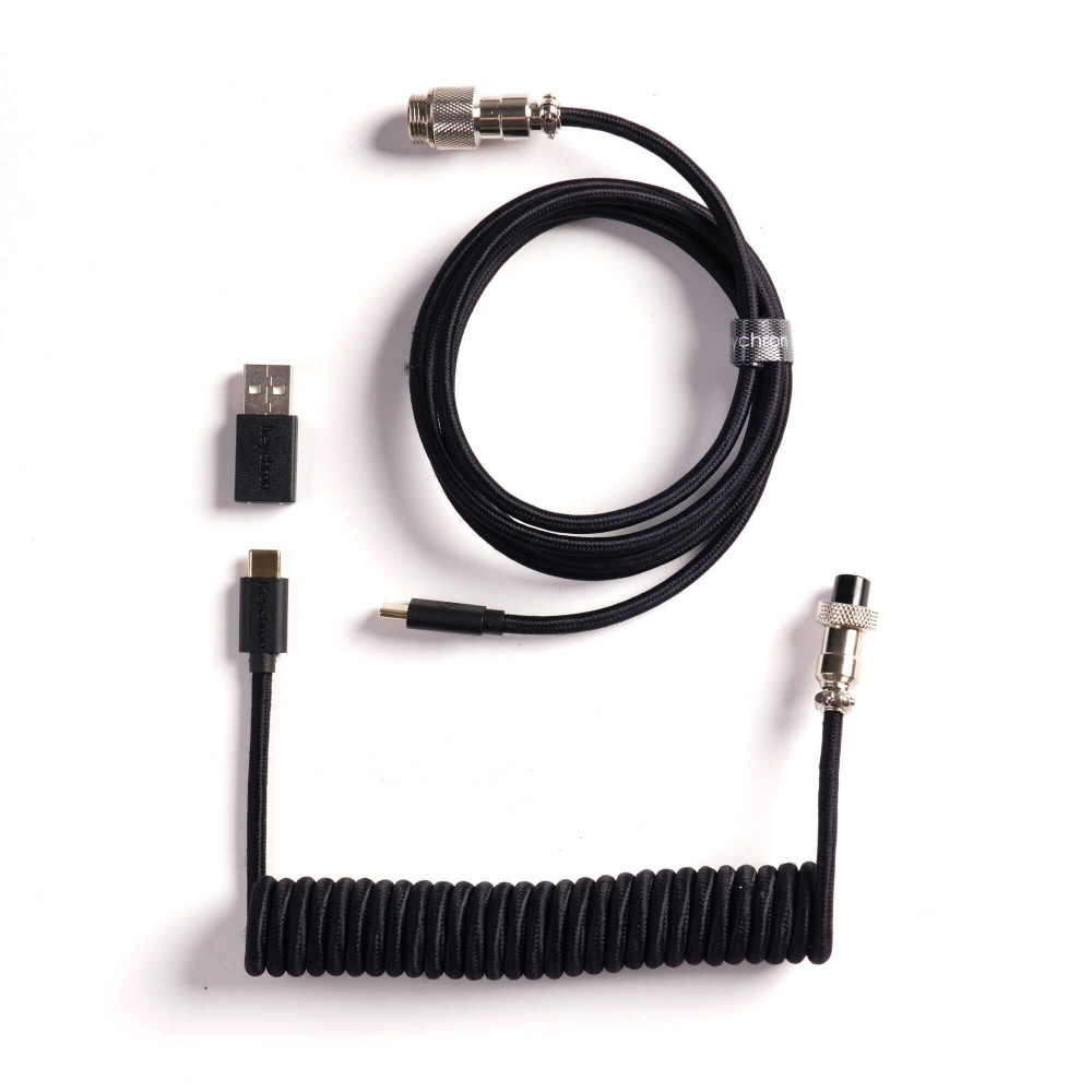 Keychron Câble Aviator enroulé 8K noir | studioCTRL