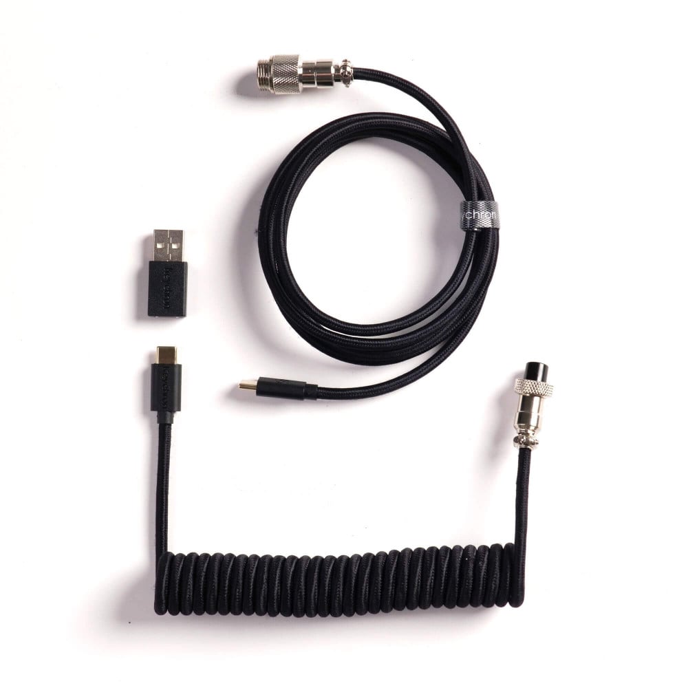 Keychron Coiled Aviator Cable 8K Black | studioCTRL