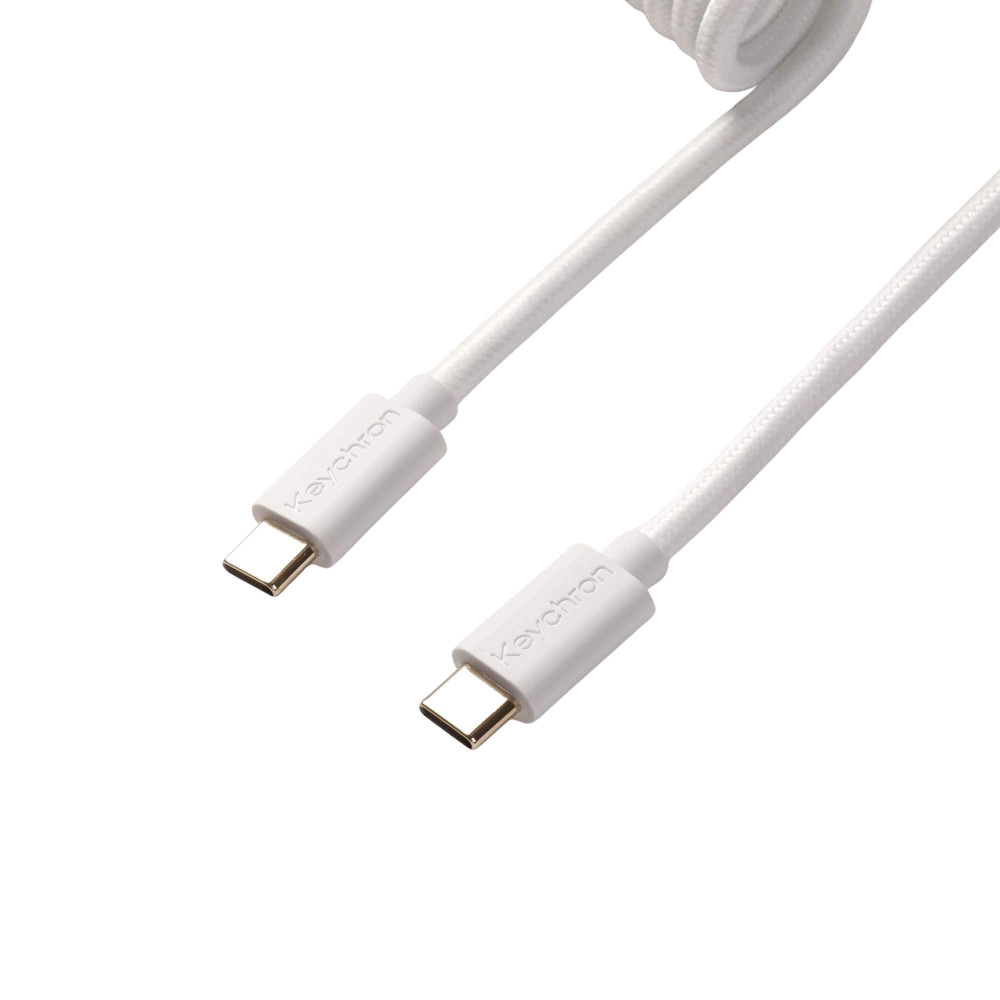 Keychron Câble Aviator enroulé 8K - Connecteur droit - Blanc