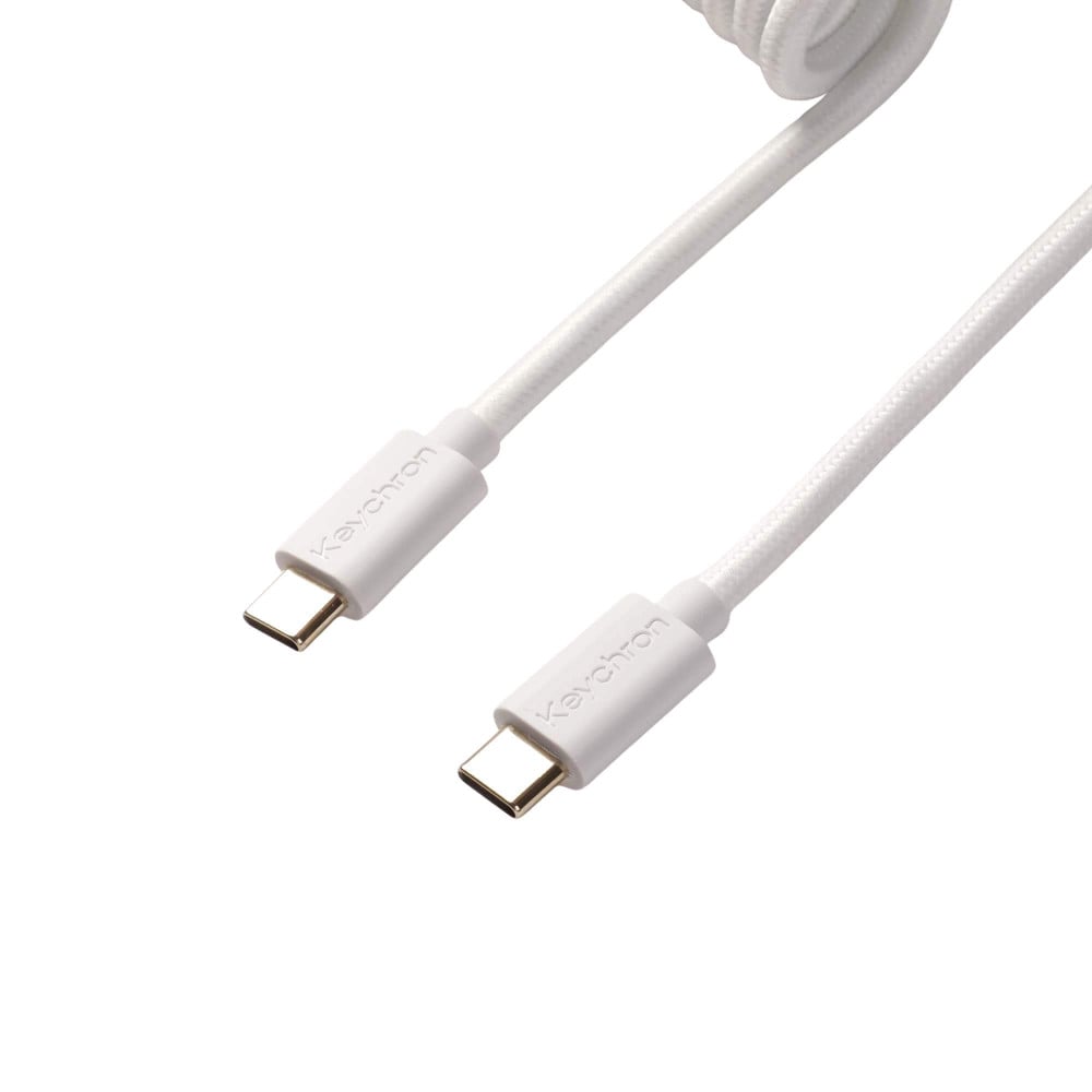 Keychron Coiled Aviator Cable 8K - Straight Connector - White
