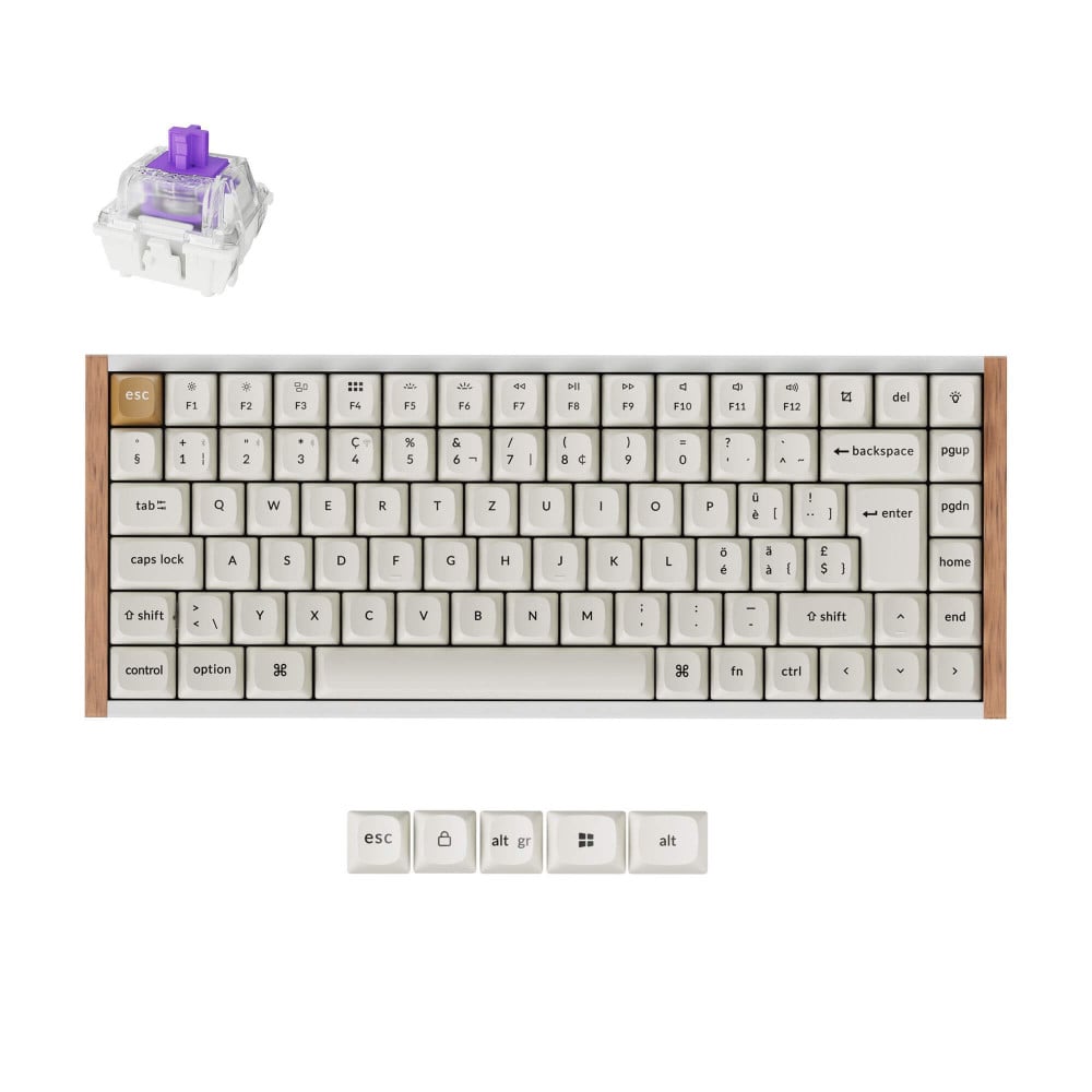 Keychron K2 HE ISO-CH – Clavier RGB sans fil à 75 % avec interrupteurs magnétiques