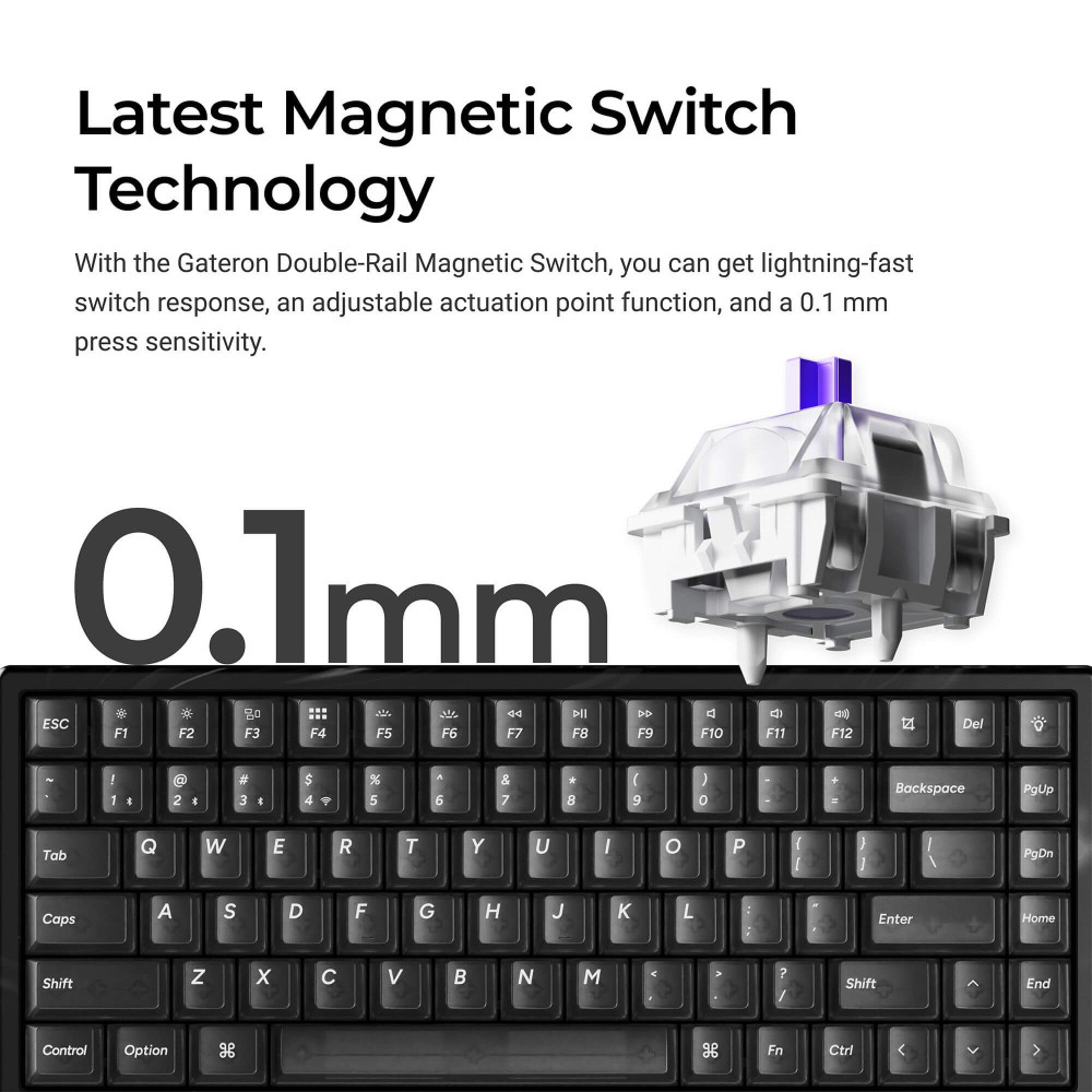 Keychron K2 HE Resin ANSI-US : Boîtier en résine & Clés transparentes