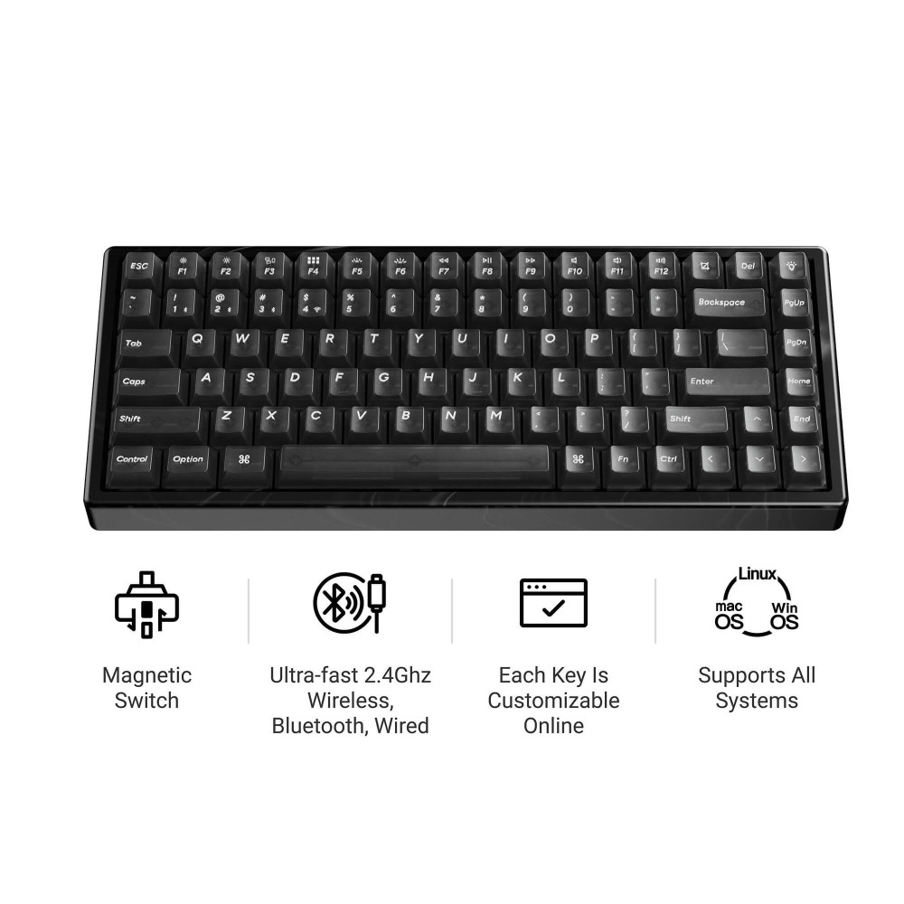 Keychron K2 HE Resin ANSI-US : Boîtier en résine & Clés transparentes