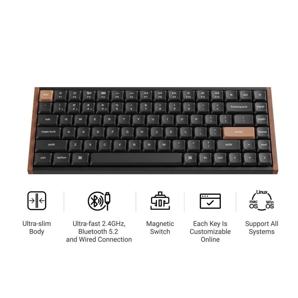 Keychron K3 HE Black Wood ANSI-US | Magnetische Tastatur