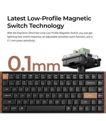 Keychron K3 HE ANSI-US en bois noir | Clavier magnétique