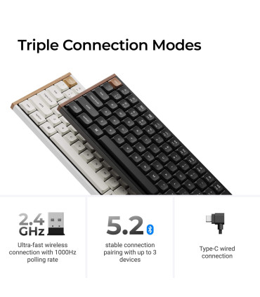 Keychron K3 HE ANSI-US en bois noir | Clavier magnétique