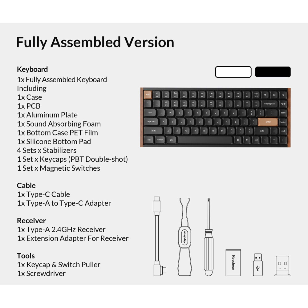 Keychron K3 HE ANSI-US en bois noir | Clavier magnétique