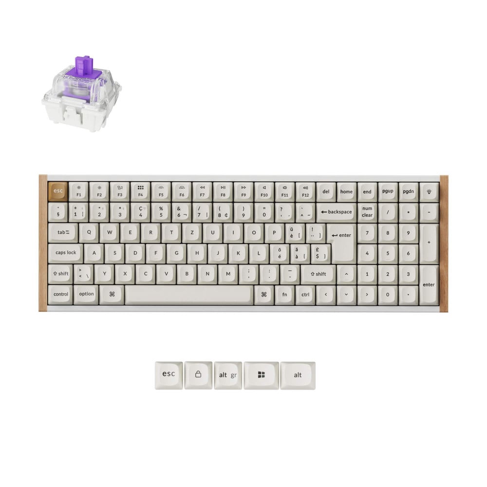 Keychron K4 HE White Wood ISO-CH – Magnetische Tastatur