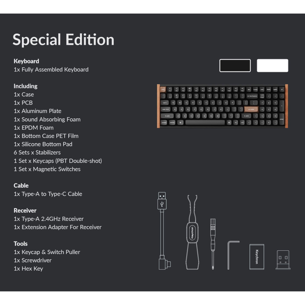 Keychron K4 HE White Wood ISO-CH – Magnetische Tastatur