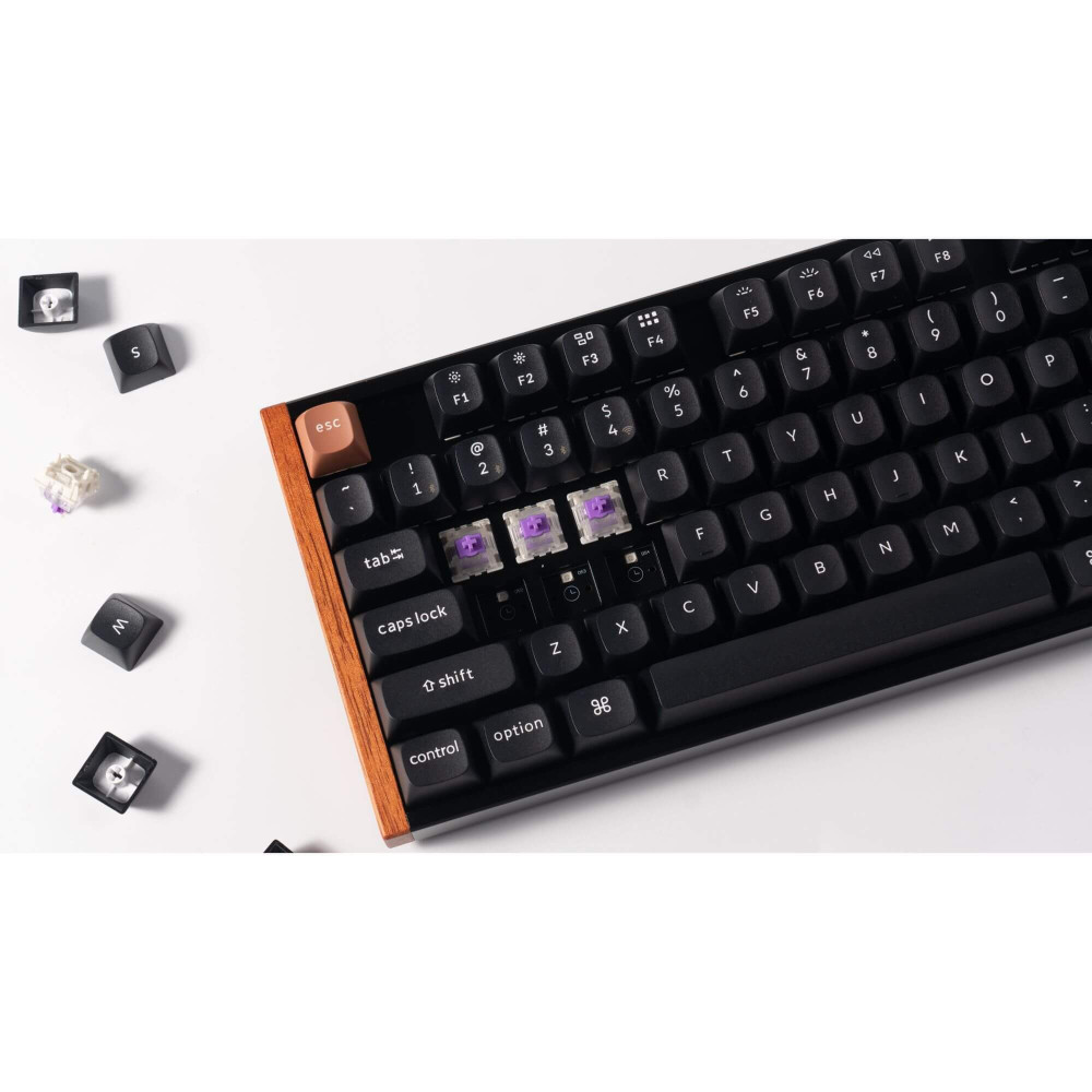 Keychron K8 HE Black Wood ISO-CH | Magnetische TKL-Tastatur