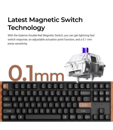 Keychron K8 HE Black Wood ISO-CH | Magnetische TKL-Tastatur