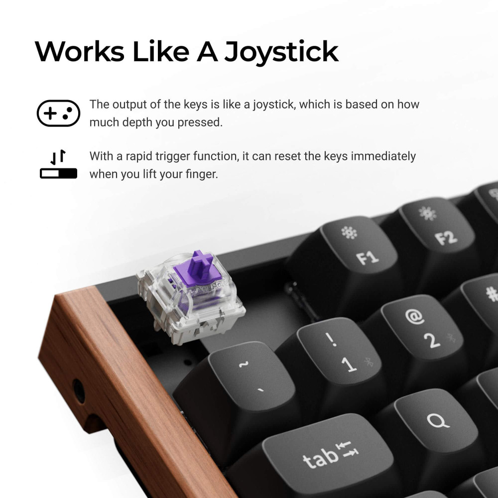 Keychron K8 HE Bois noir ISO-CH | Clavier magnétique TKL