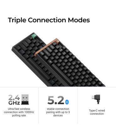 Keychron K8 HE Black Wood ISO-CH | Magnetische TKL-Tastatur