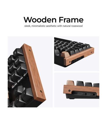 Keychron K8 HE Black Wood ISO-CH | Magnetische TKL-Tastatur