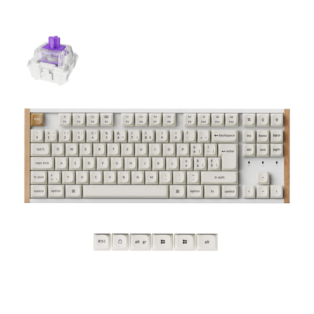 Keychron K8 HE Bois blanc ISO-CH | Clavier magnétique TKL