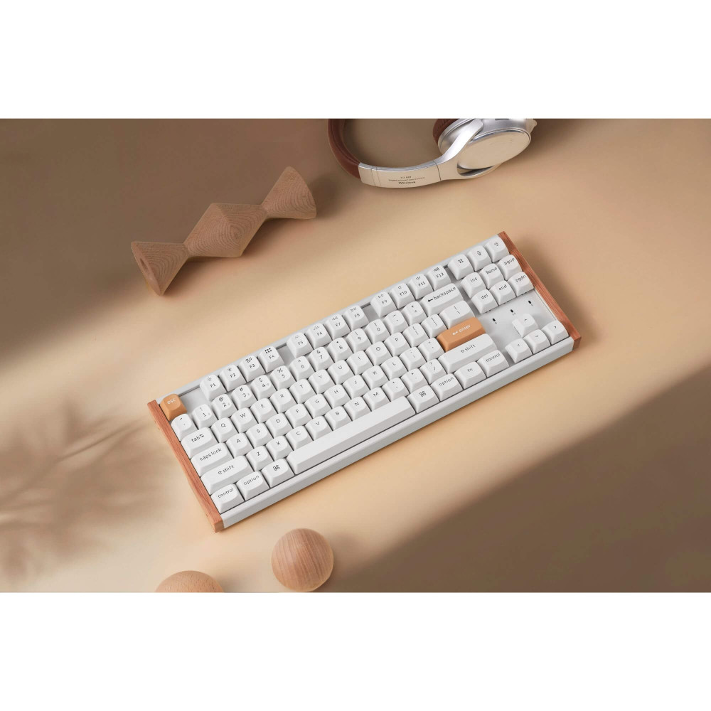 Keychron K8 HE White Wood ISO-CH | Magnetische TKL-Tastatur
