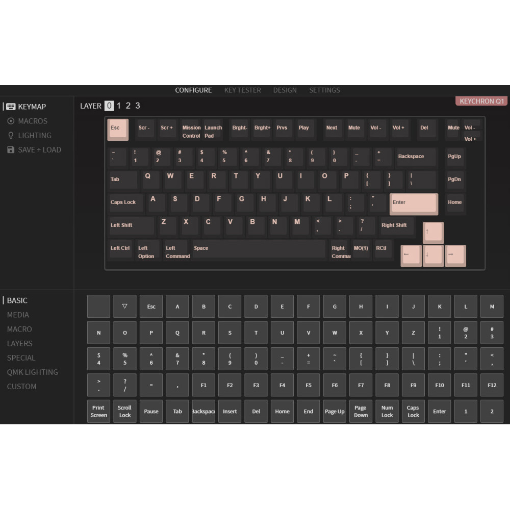 Keychron Q1 Blue QMK Brown Switch (ANSI) avec bouton