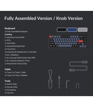 Keychron Q2 Black QMK Blue Switch (ANSI) avec bouton