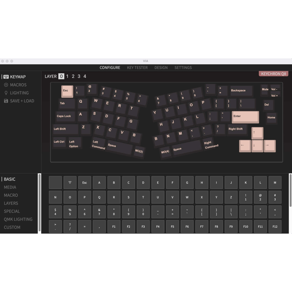 Keychron Q8 Black QMK Brown Switch (US) avec bouton
