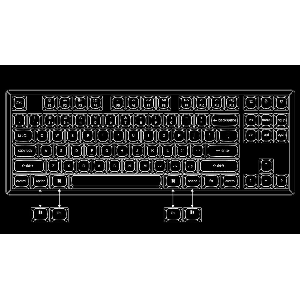 Commutateur bleu K8 ProKeychron (ISO-CH)