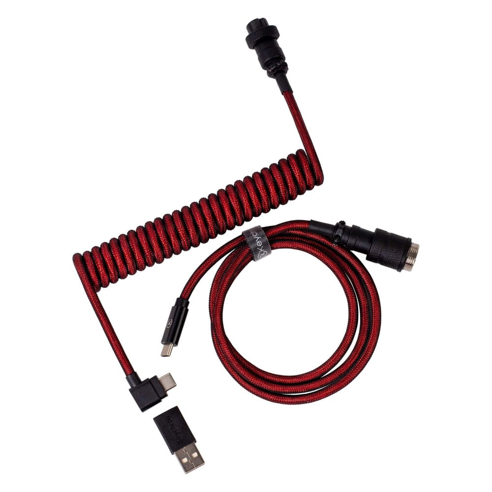 Keychron Câble incliné enroulé Premium - Rouge
