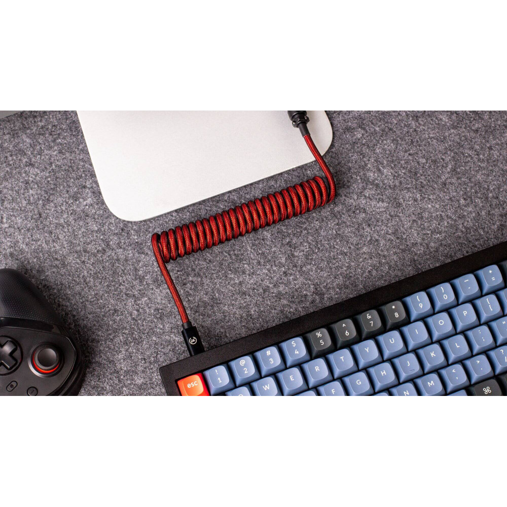 Keychron Câble incliné enroulé Premium - Rouge