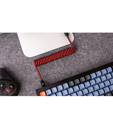 Keychron Câble incliné enroulé Premium - Rouge