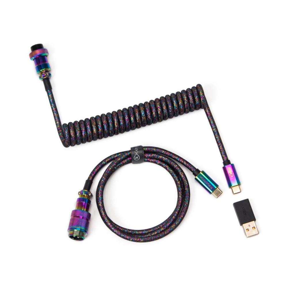Keychron Câble enroulé Premium - Rainbow Black