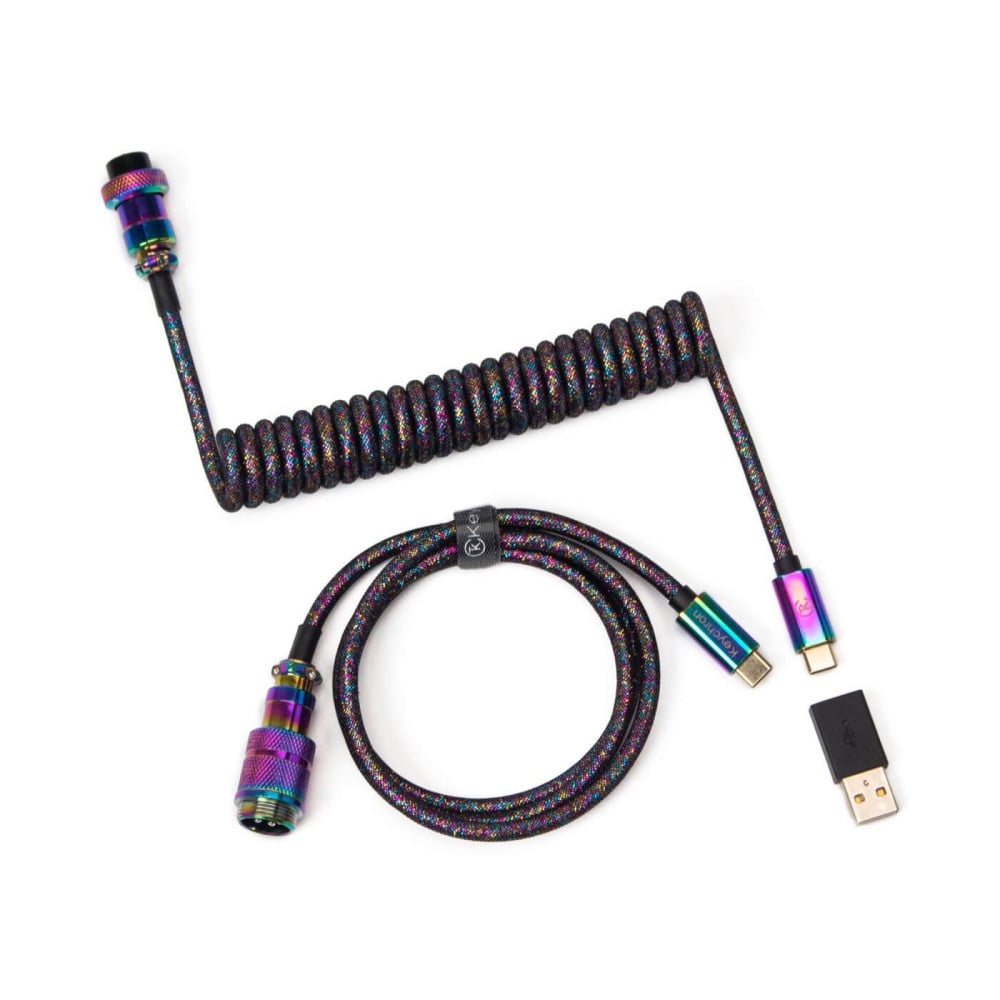 Keychron Premium Coiled Cable - Rainbow Black