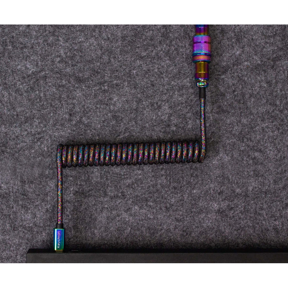 Keychron Câble enroulé Premium - Rainbow Black