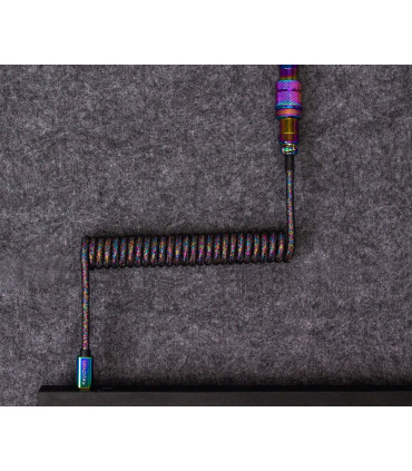 Keychron Premium Coiled Cable - Rainbow Black