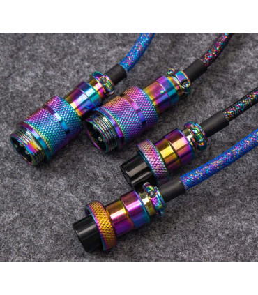 Keychron Câble enroulé Premium - Rainbow Black