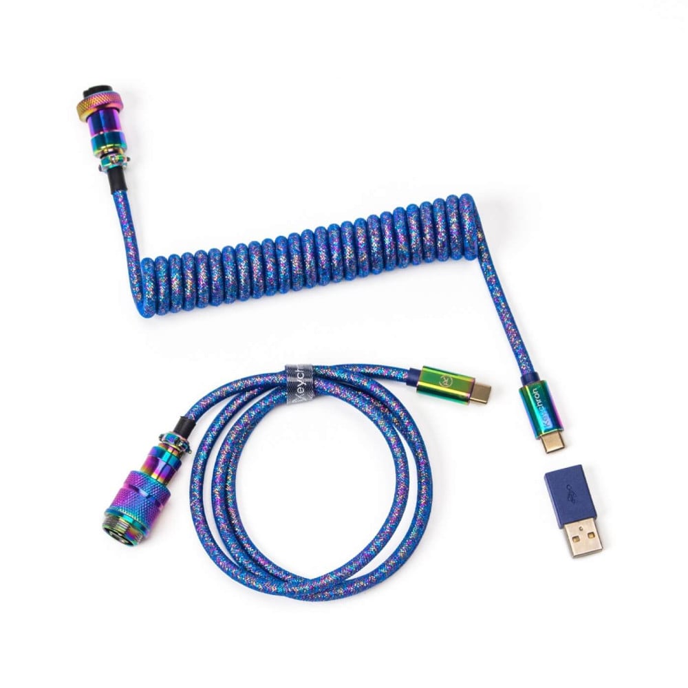 Keychron Câble enroulé Premium - Rainbow Blue