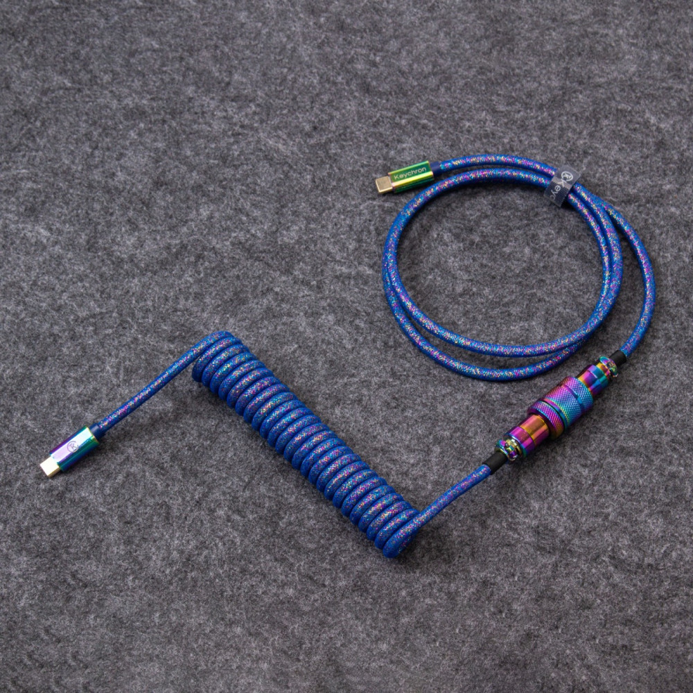 Keychron Premium Coiled Cable - Rainbow Blue