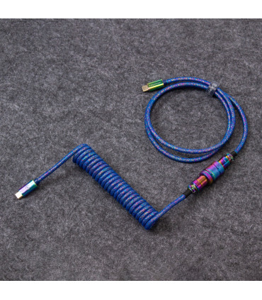 Keychron Câble enroulé Premium - Rainbow Blue