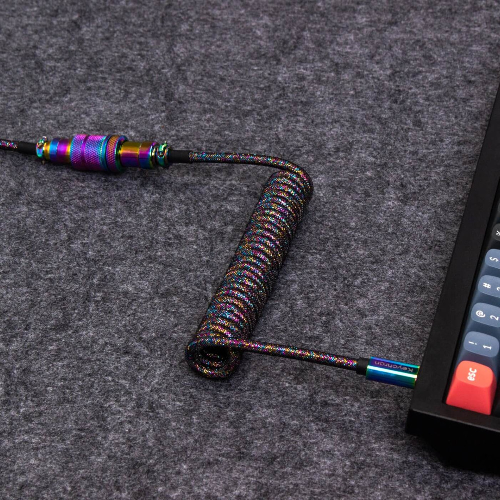 Keychron Câble enroulé Premium - Rainbow Blue