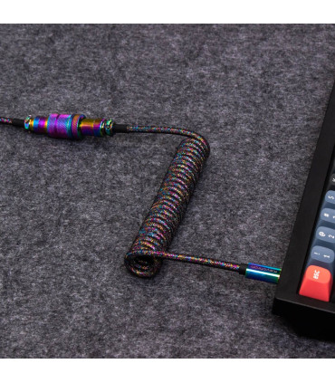 Keychron Câble enroulé Premium - Rainbow Blue