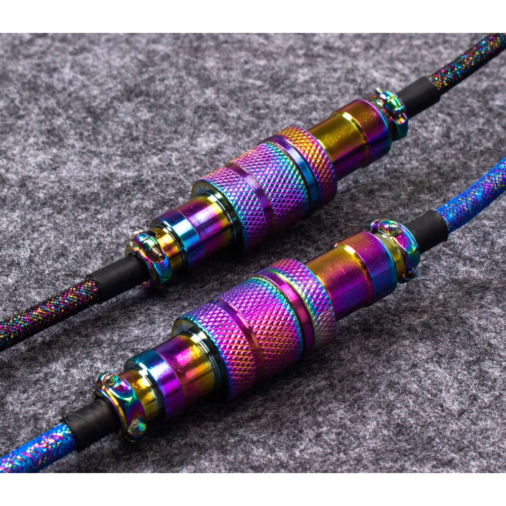 Keychron Câble enroulé Premium - Rainbow Blue