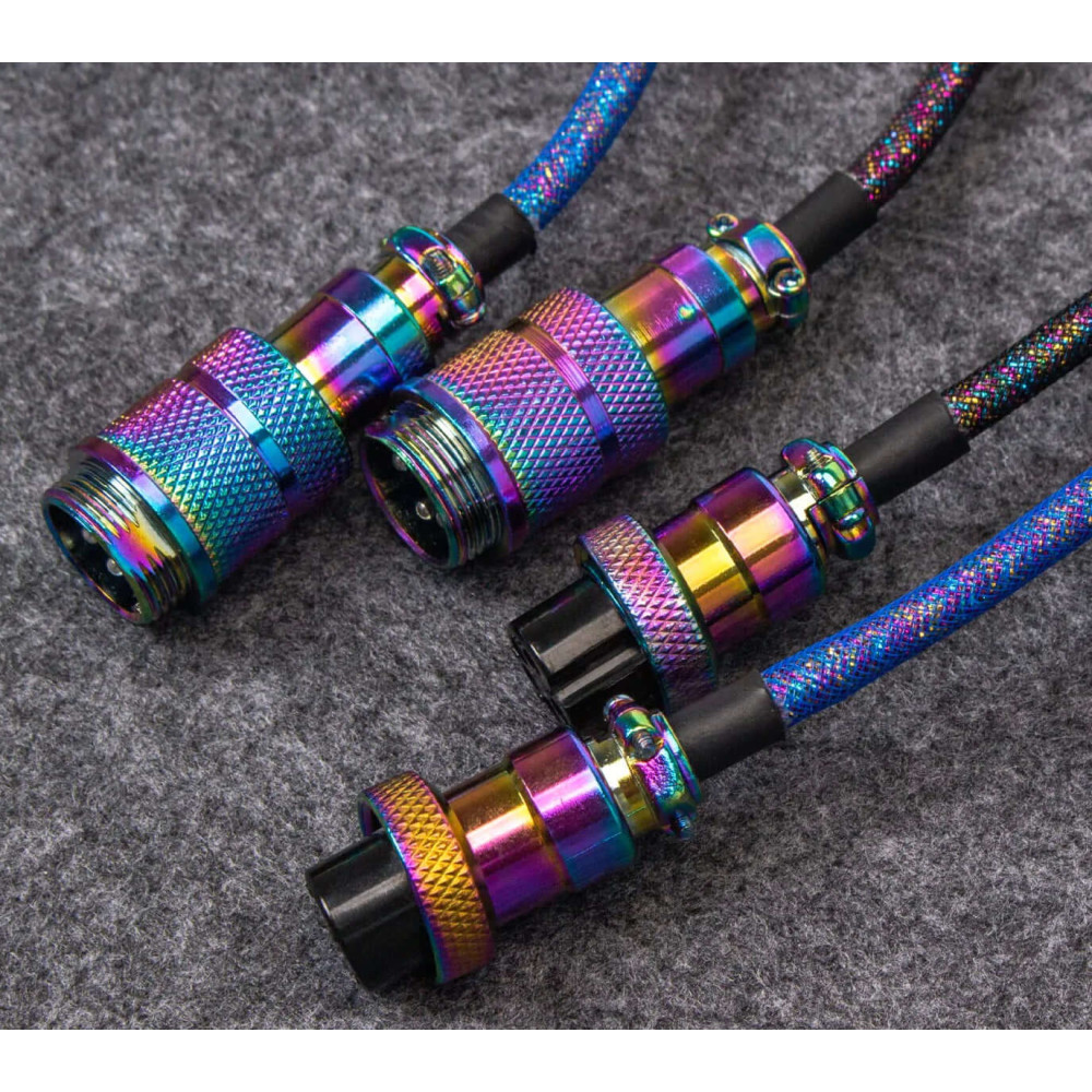 Keychron Câble enroulé Premium - Rainbow Blue