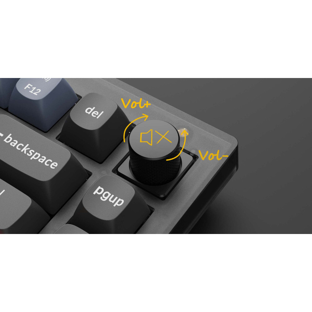 Keychron V1 Barebone ANSI Frosted Black avec bouton